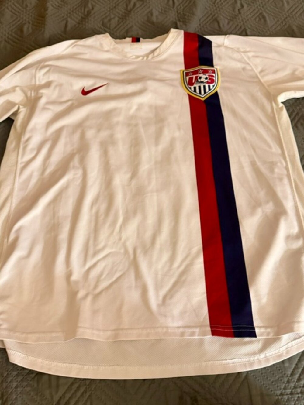 Y2K Era Vintage Nike USA Soccer Jersey White Red Blue USMNT Men’s XL